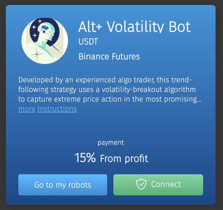 ALT+ Volatility Bot - Binance bot