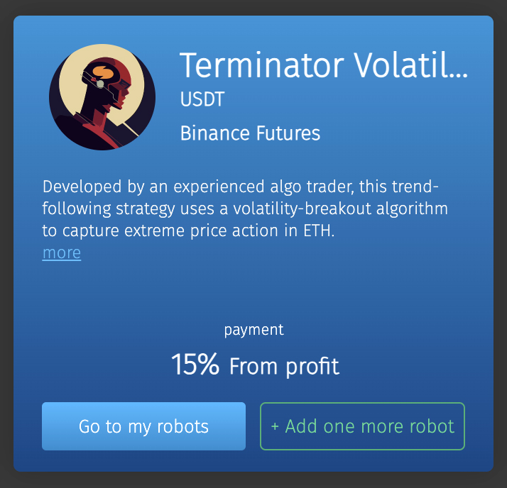 Terminator Volatility - Binance trade bot